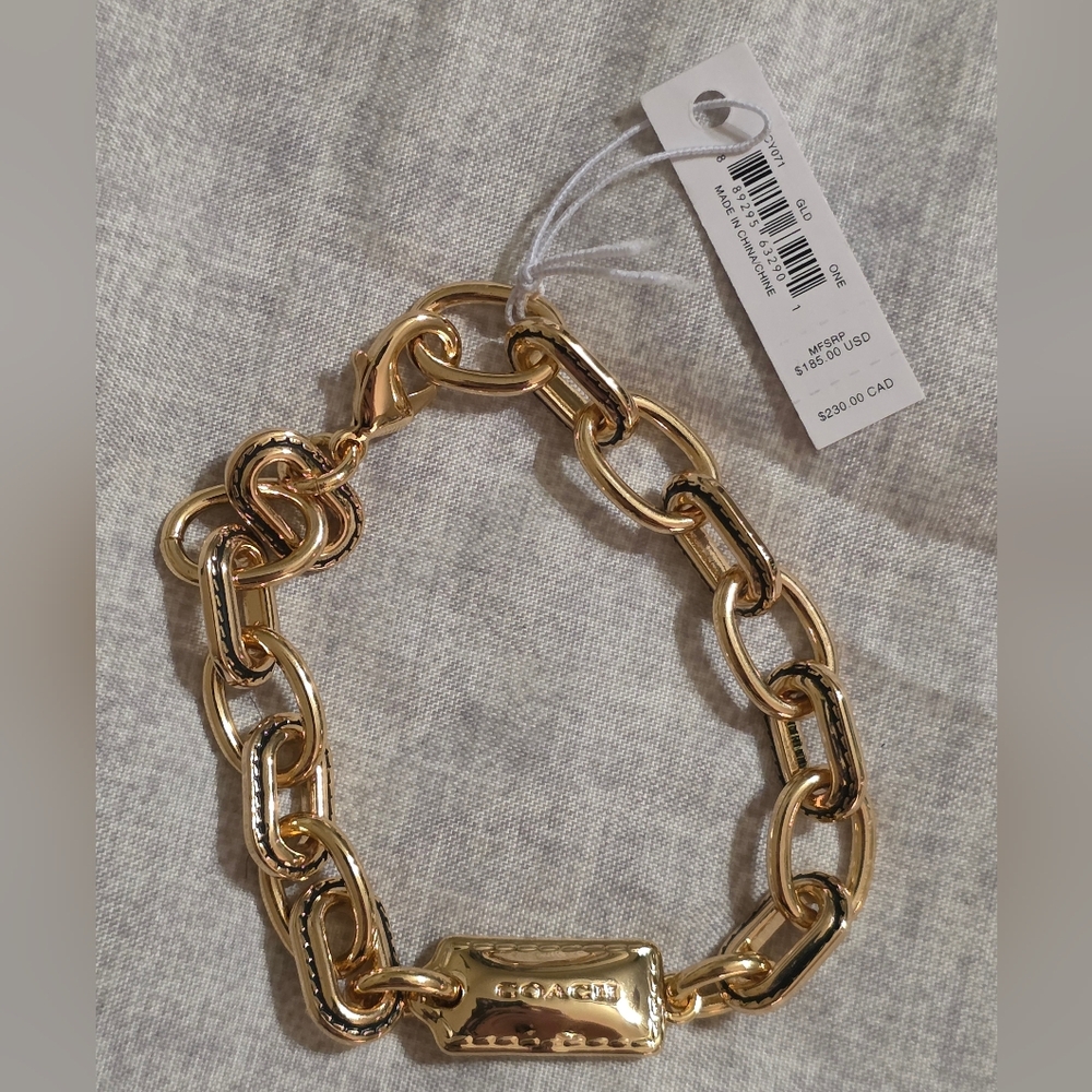 Coach Stitched chain link bracelet